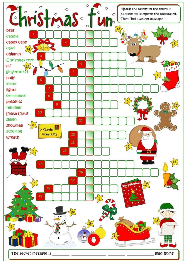 Printable Christmas Crossword