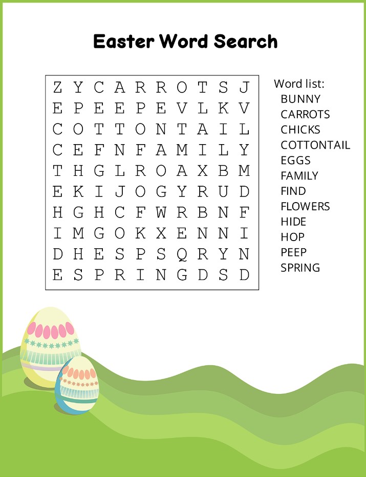 Easter Word Search Free Printable