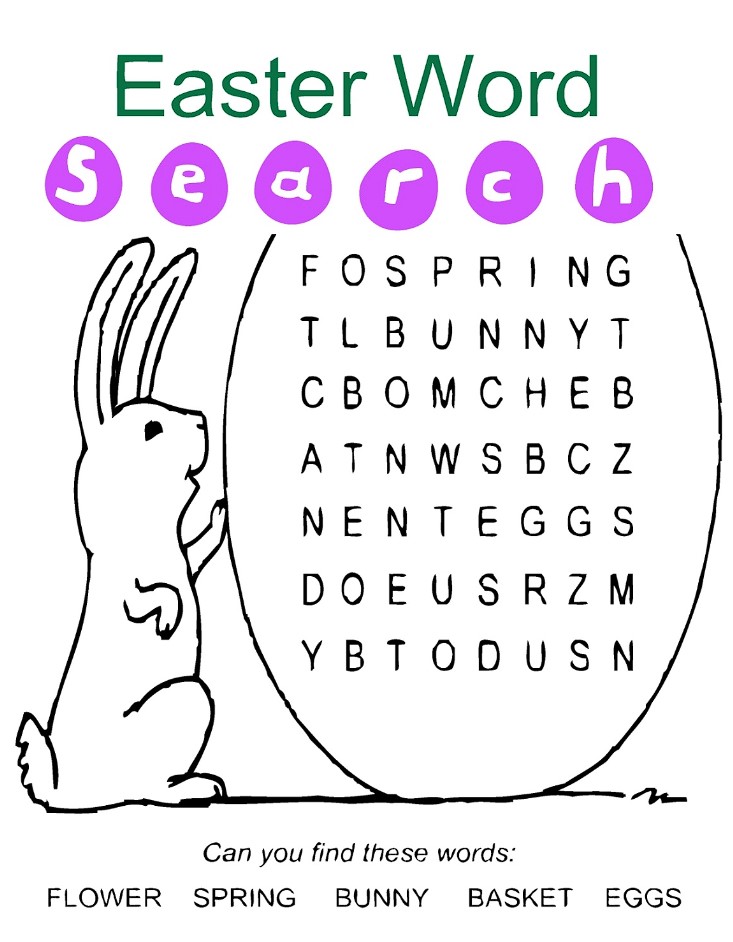 Free Easter Printables Word Search