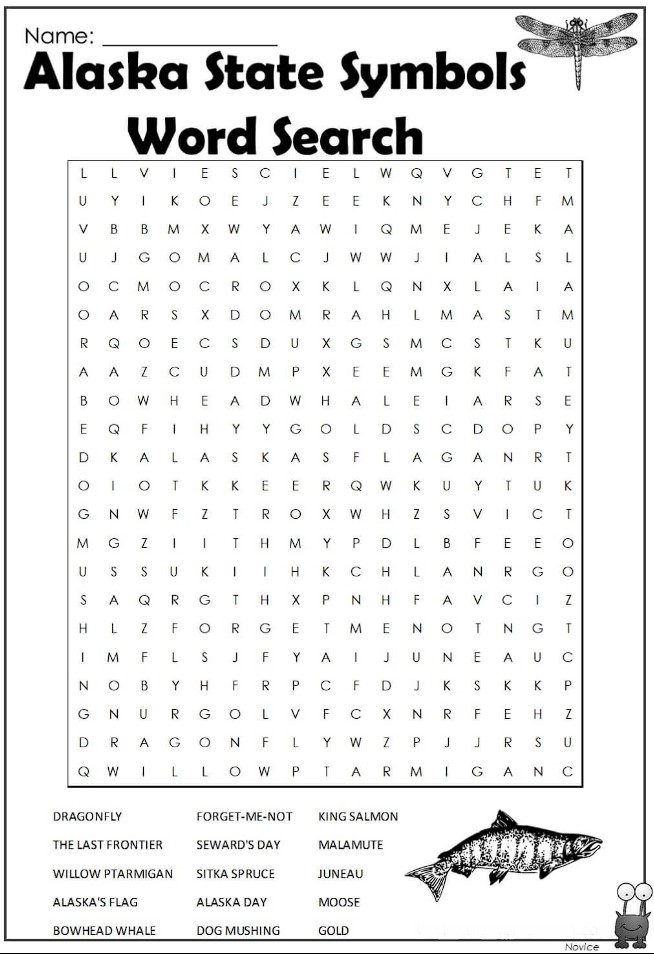 Free Printable Alaska Word Search