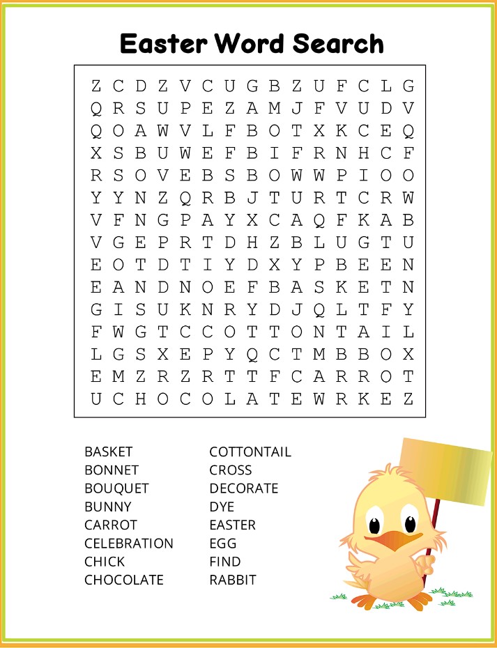 Free Printable Easter Word Search