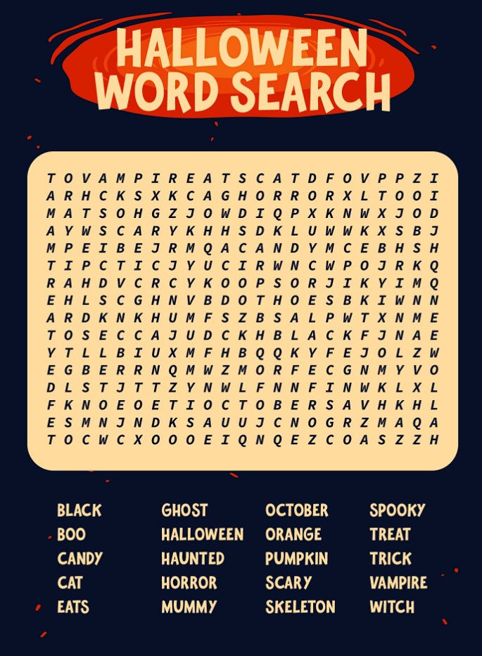 Free Printable Halloween Word Searches