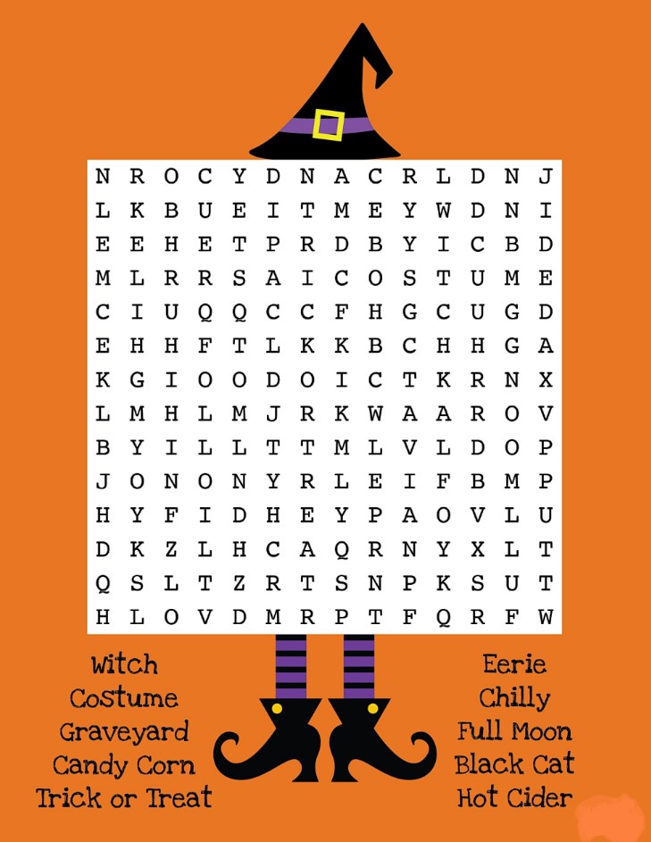 Halloween Word Search Printable