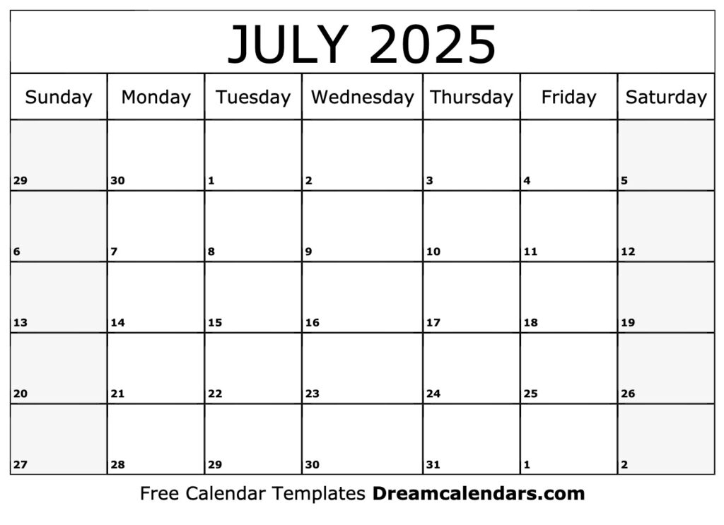 July 2025 Calendar Monthly Printable A Comprehensive Guide Calendar