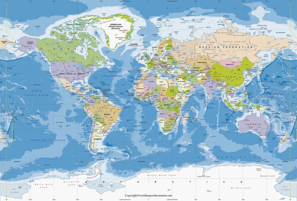 4 Free Printable World Map With Latitude And Longitude World Map With