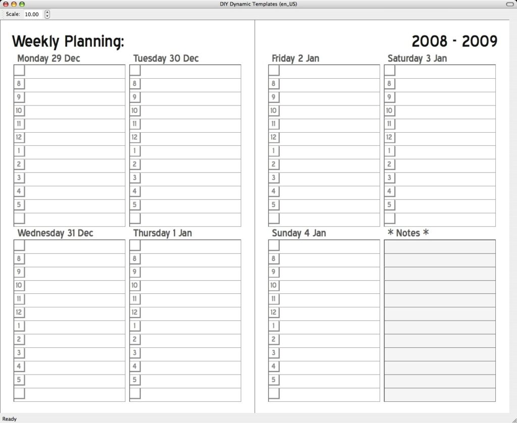 5x8 Calendar Planner Templates Printable Free Printable Worksheet