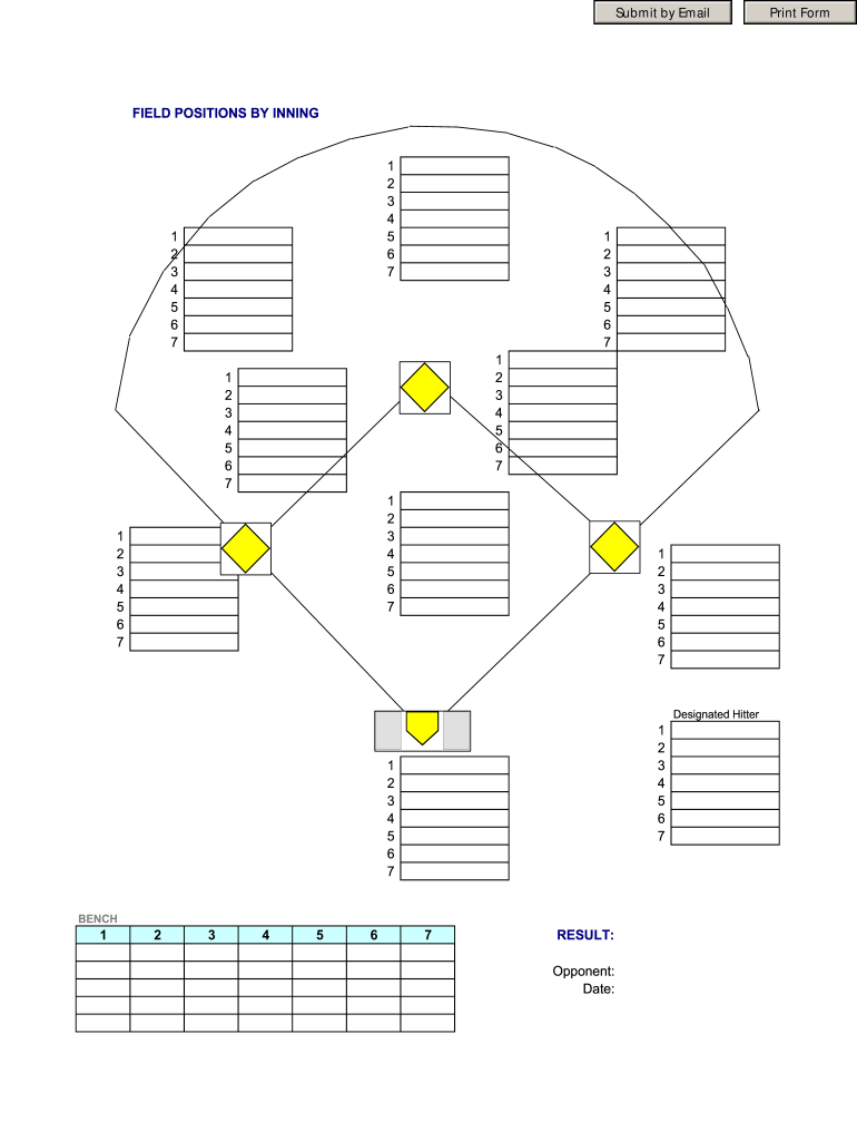 Baseball Field Diagram With Positions Printable