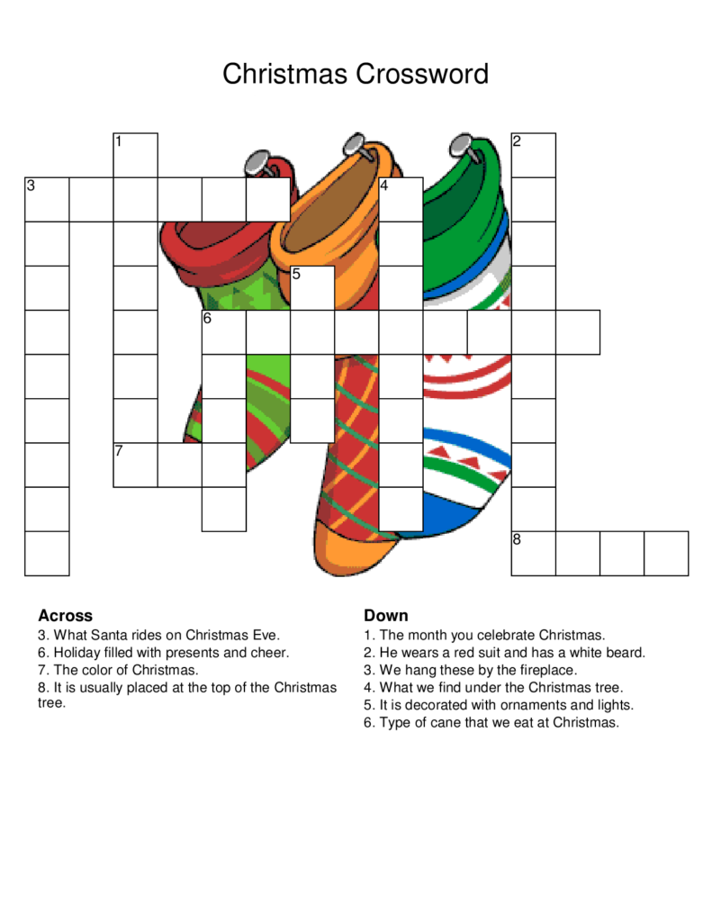 Christmas Printable Crossword Puzzles