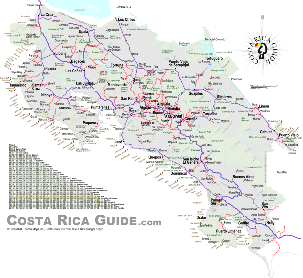 Costa Rica Free Printable Map Download