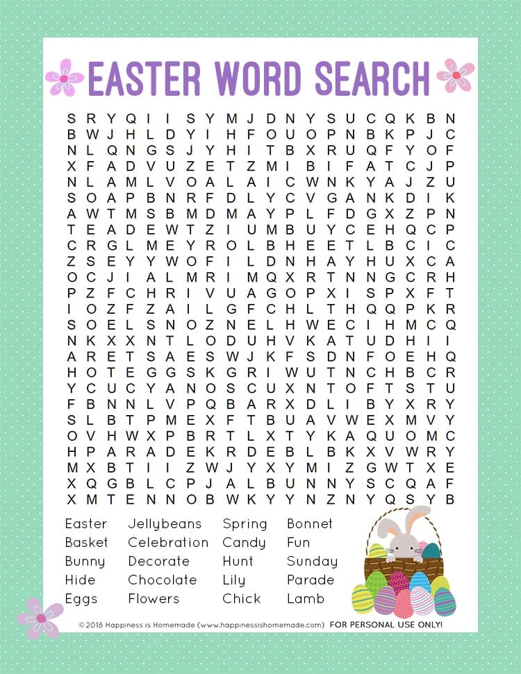 Easter Word Search Free Printable