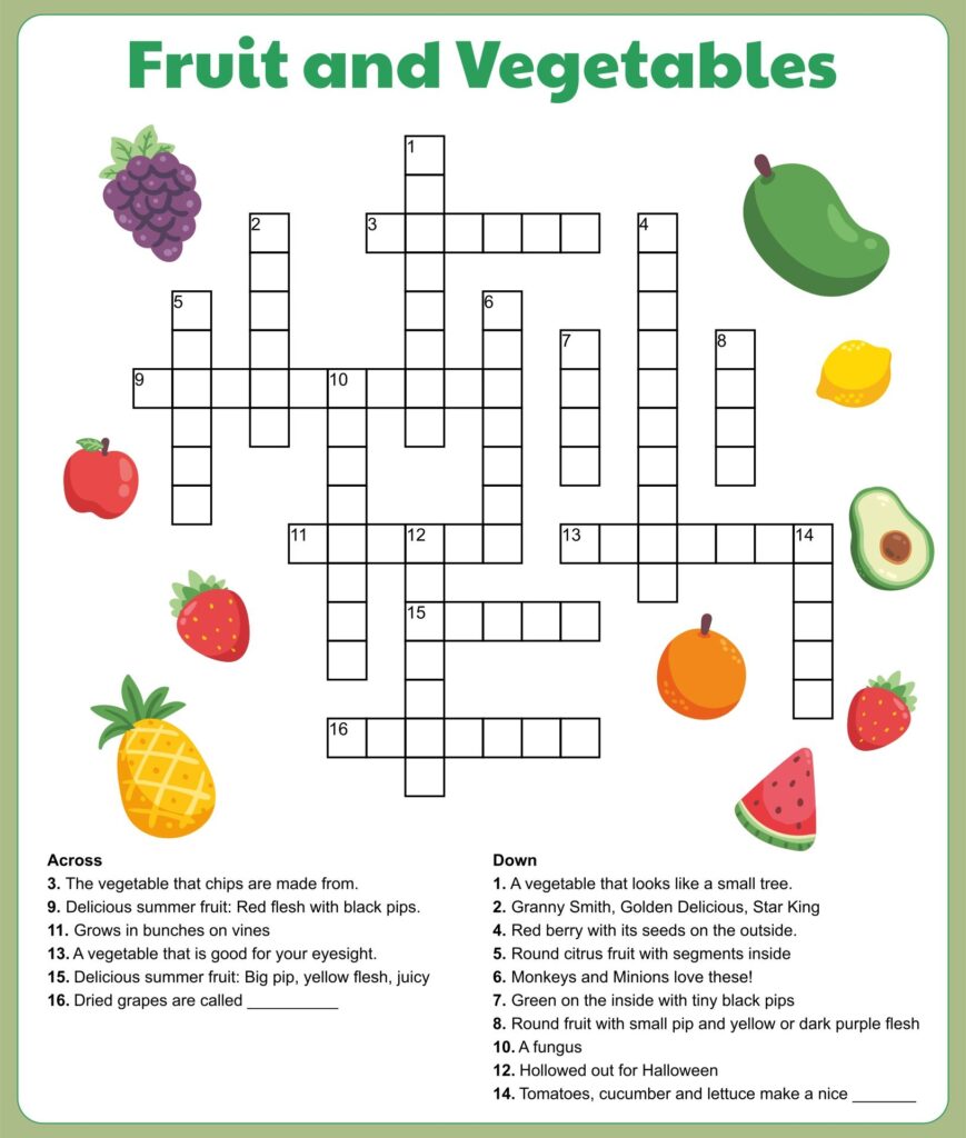 Free Printable Crossword Puzzles For Seniors Template insidethehood