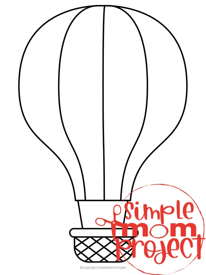 Free Printable Hot Air Balloon Template Simple Mom Project