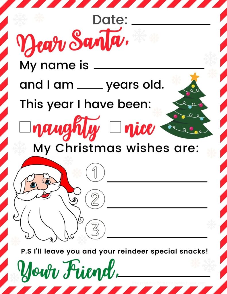 Free Printable Santa Letter Template