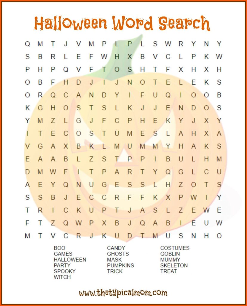 Halloween Word Search Printables