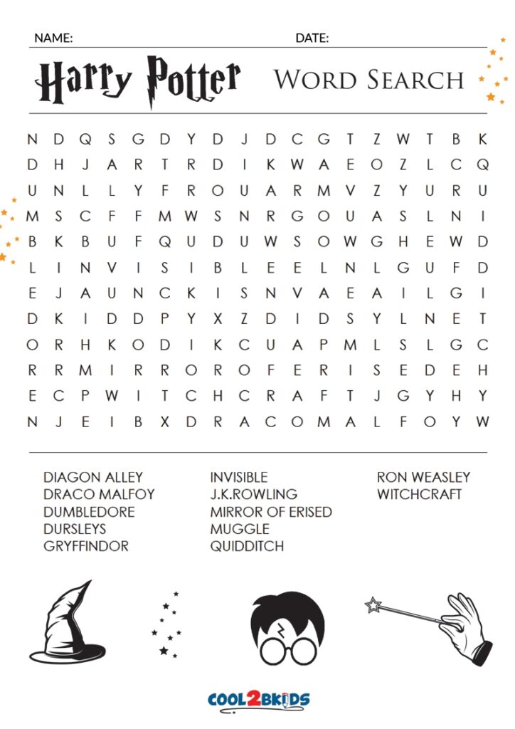 Harry Potter Word Search Printable Free Printable Templates