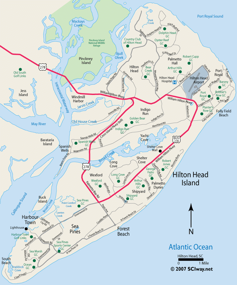 Hilton Head Island Map Free Printable Maps