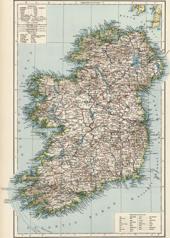 Ireland 1900 Historic Map Reprint By Times Of London England