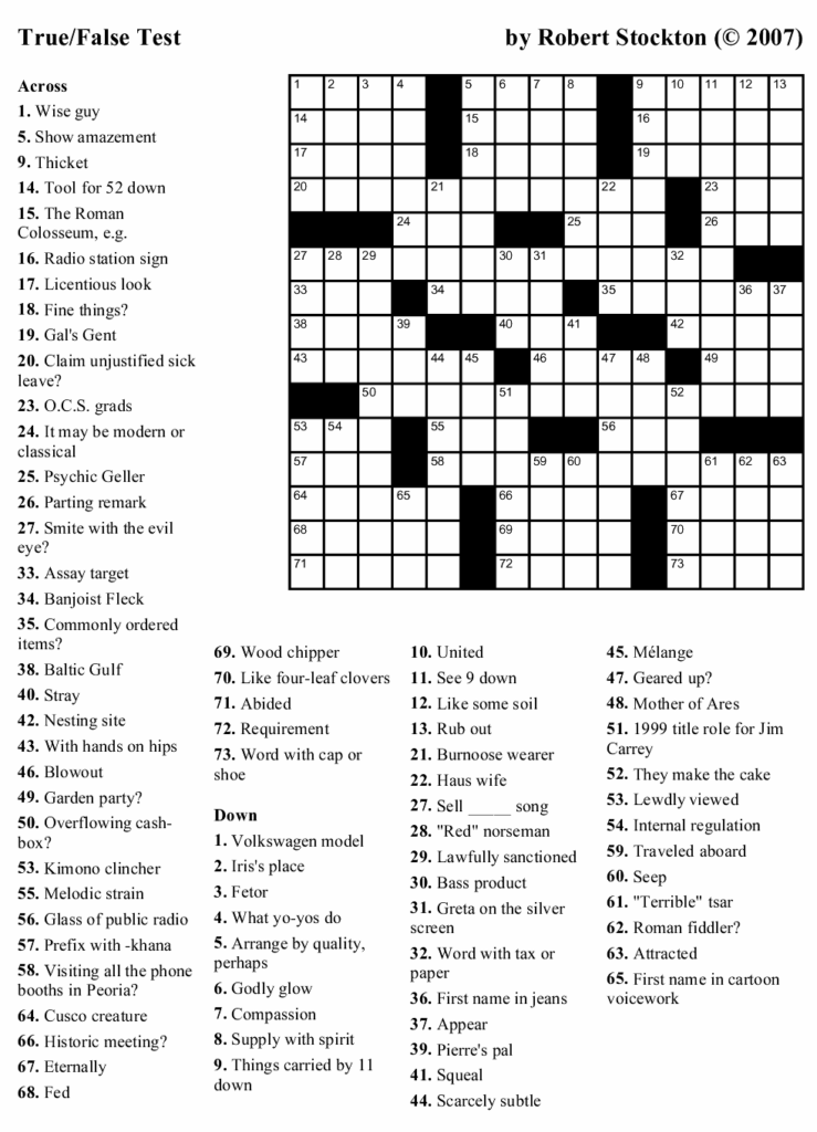 Mirroreyes Printable Crossword Puzzles Mirroreyes Printable Crossword