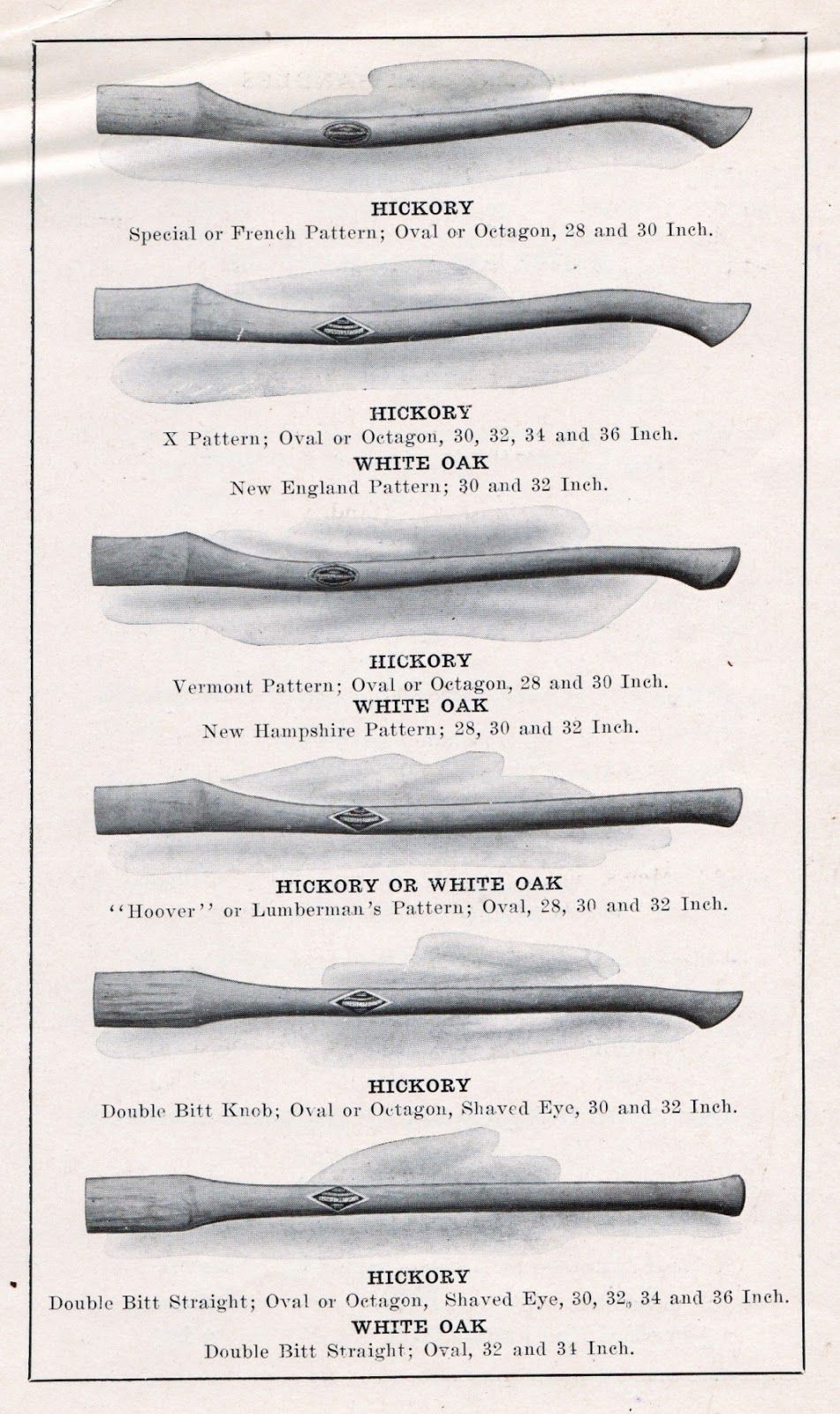 Printable Axe Handle Template