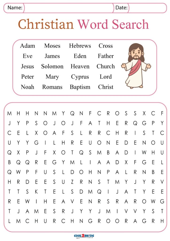 Printable Christian Word Search Cool2bKids