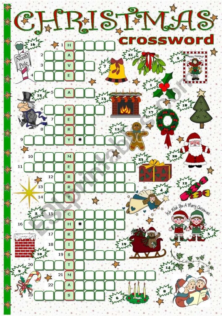 Printable Christmas Crossword Puzzles