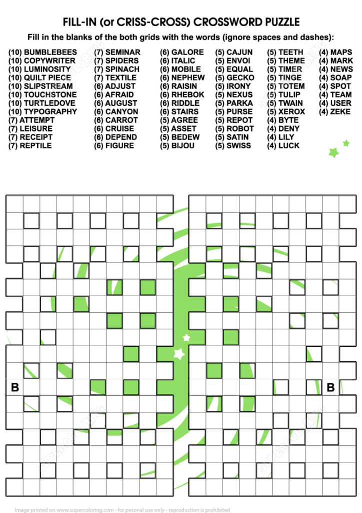 Printable Fill It In Puzzles Customize And Print