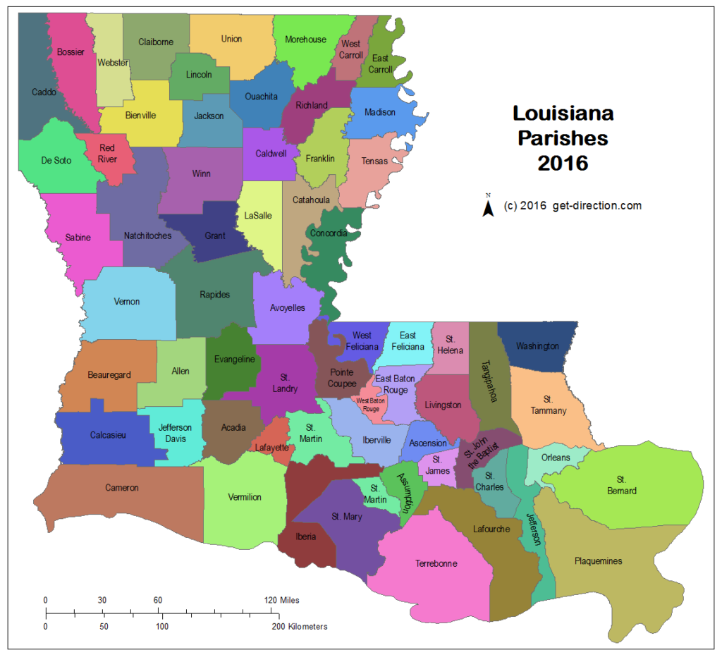 Printable Louisiana Parish Map