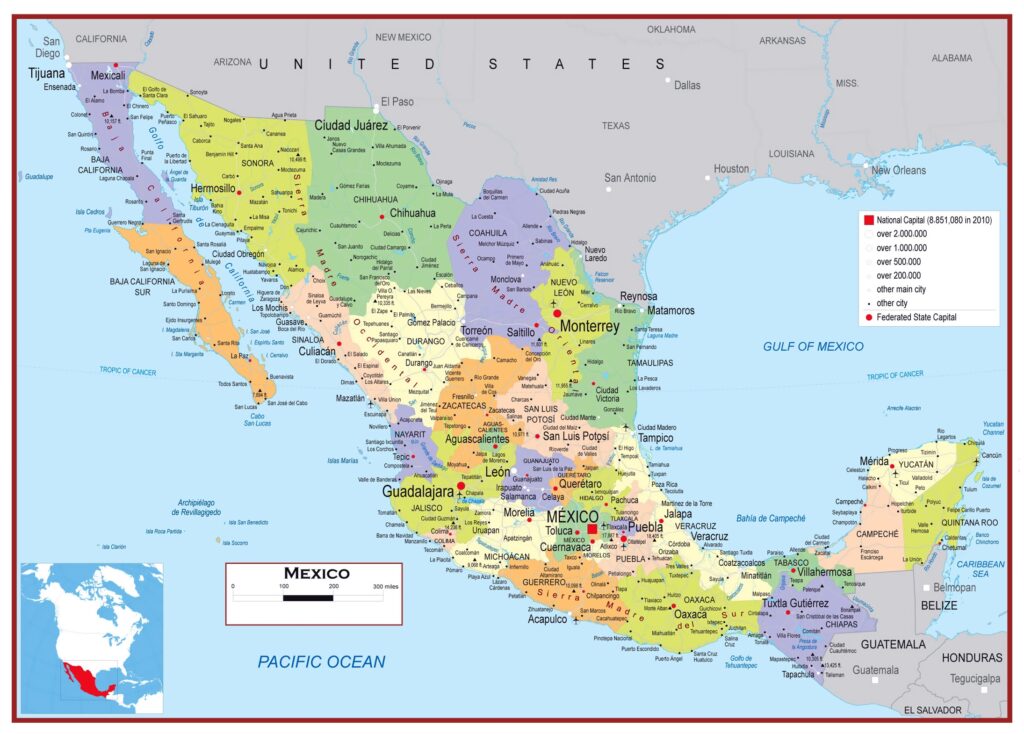 Printable Map Of Mexico