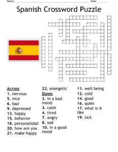 Spanish Crosswords Printable template insidethehood com Spanish Crosswords Printable template insidethehood com