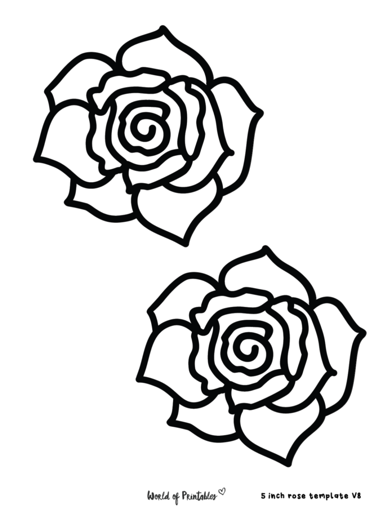 Rose Template 68 Styles For Fun Activities Crafts World Of Printables