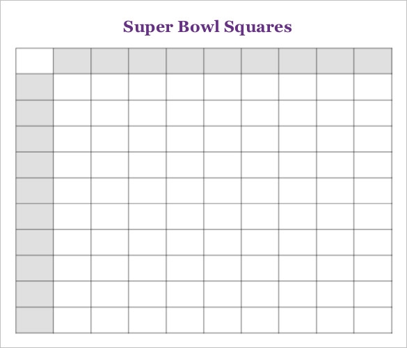 Super Bowl Square Sheet Printable